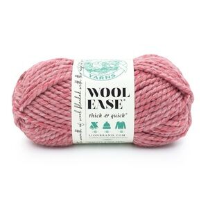 Lion Brands Yarns Wool-Ease Thick & Quick Yarn Potion Heathered Rose Pink NWT